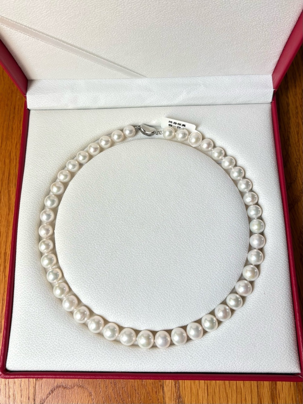 NWT 9-11mm Aurora Freshwater White Round Pearl Necklace S925 Silver Clasp